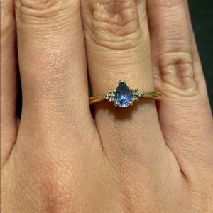 14k Diamond Gemstone Yellow Gold Ring